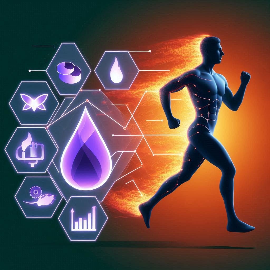 Illustration of fat burning for energy with a fit person running, symbolizing weight loss on the Keto diet.