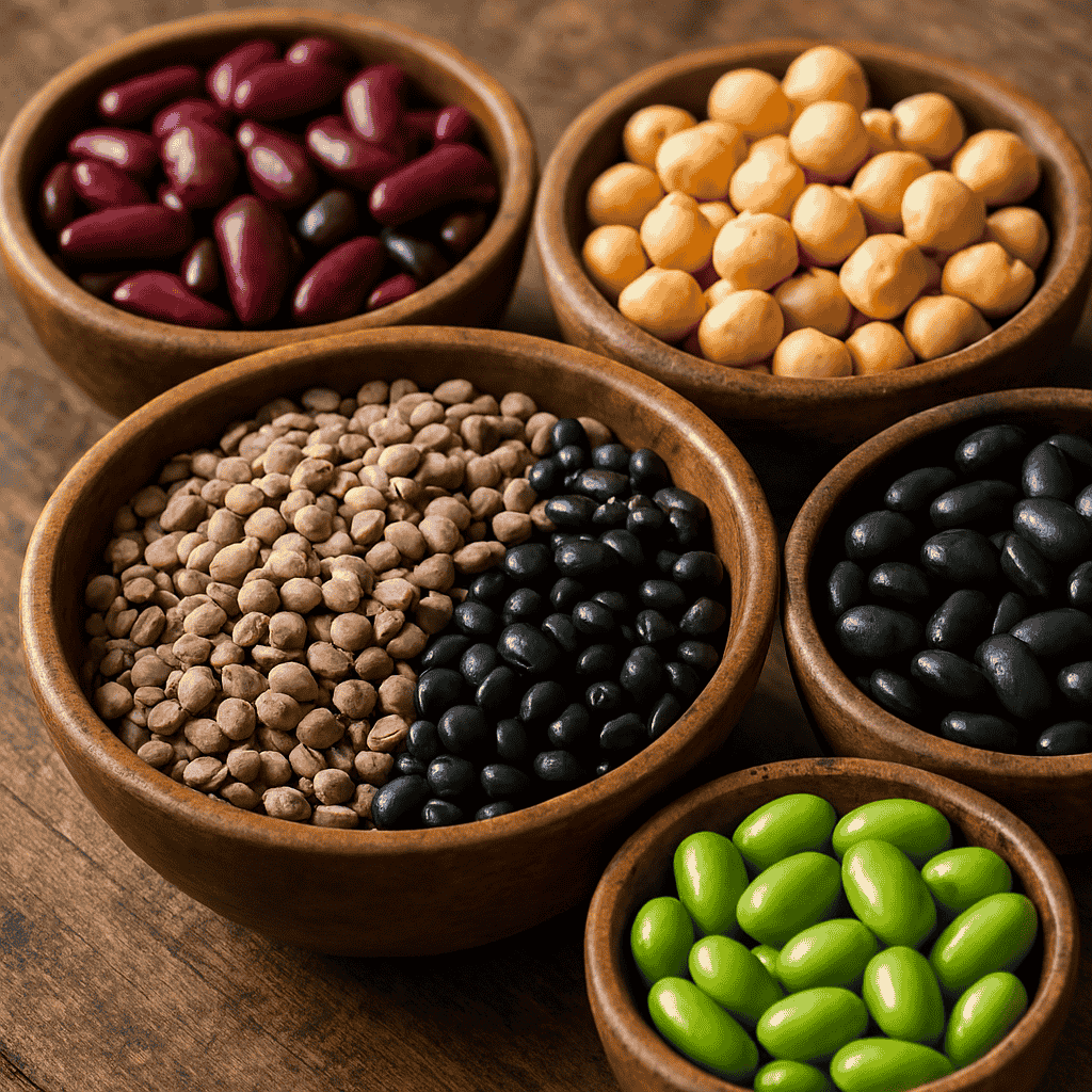 beans and legumes high protein lentils chickpeas edamame